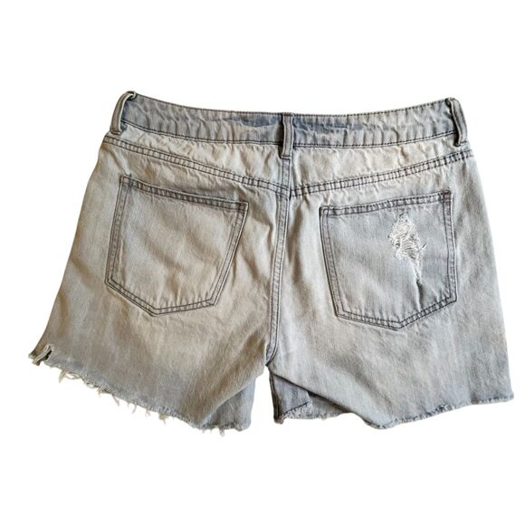 Forever 21 Jean Shorts Women 26 Blue High Rise Distressed Light Rinse Sz26 W30 - Picture 9 of 13